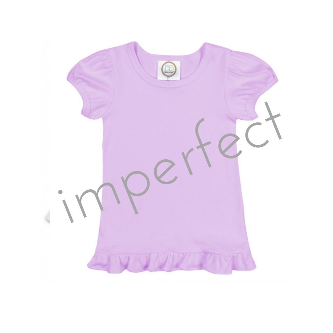 IMPERFECT Blank Girl's Short Sleeve Ruffle Tee Shirt